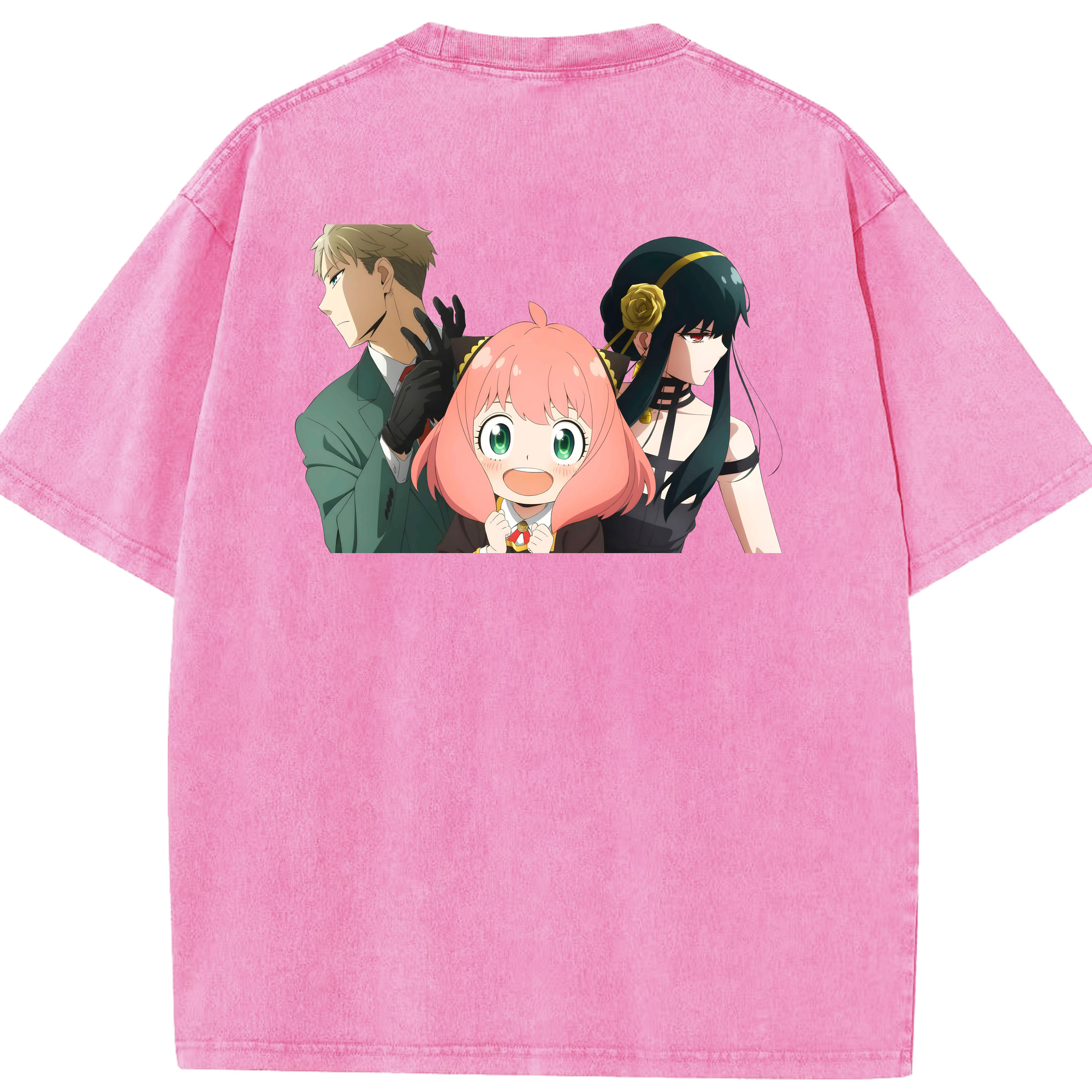 （画像用） SPY×FAMILY间谍家家酒 綿100% ヴィンテージ風 半袖Tシャツ（背面プリント）